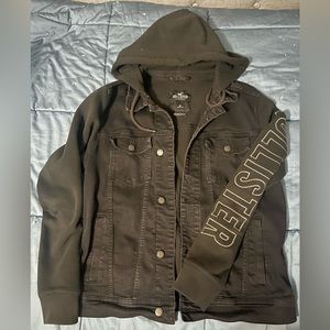 Hollister denim jacket with hood